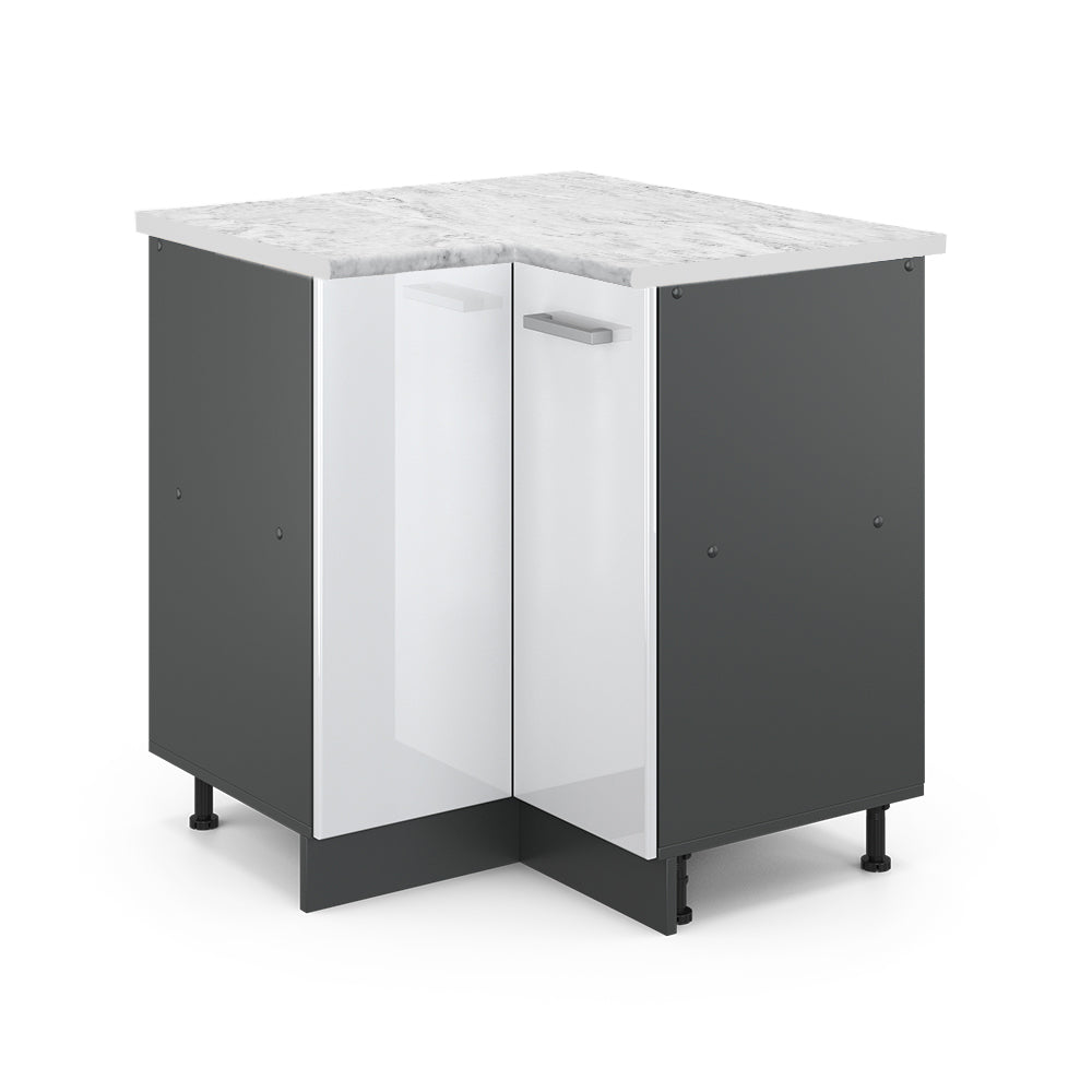 Vicco Mobile ad angolo cucina Bianco lucido 75.6 cm PL Marmo