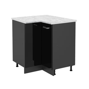 Vicco Mobile ad angolo cucina Nero lucido 75.6 cm PL Marmo