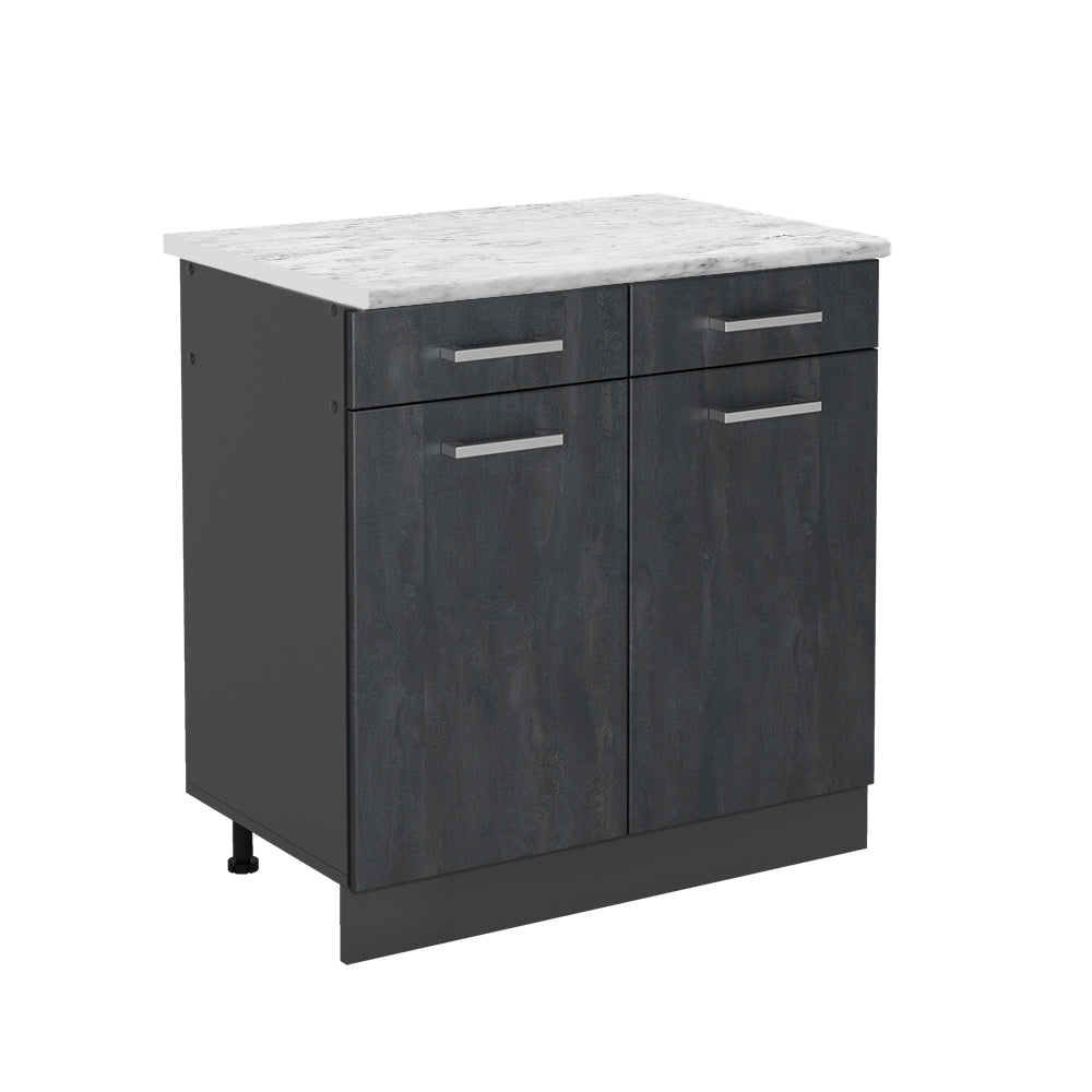 Vicco Mobiletto base per cucina Calcestruzzo nero 80 cm PL Marmo