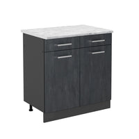 Vicco Mobiletto base per cucina Calcestruzzo nero 80 cm PL Marmo