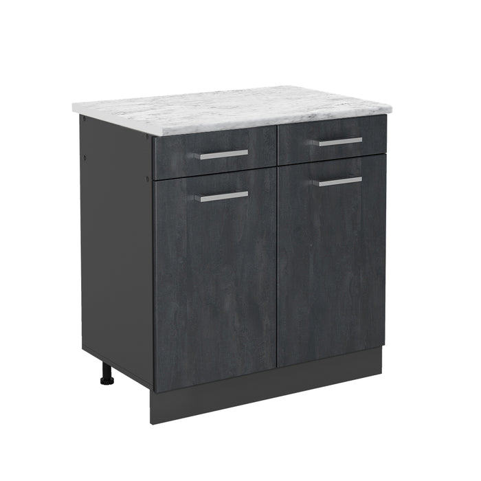 Vicco Mobiletto base per cucina Calcestruzzo nero 80 cm PL Marmo