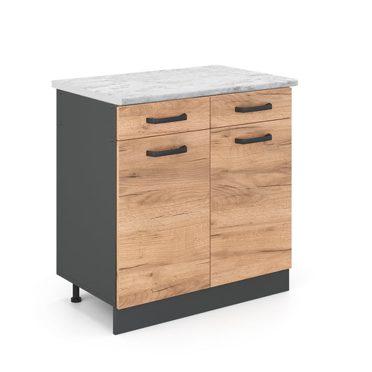 Vicco Mobiletto base per cucina Quercia dorata 80 cm PL Marmo