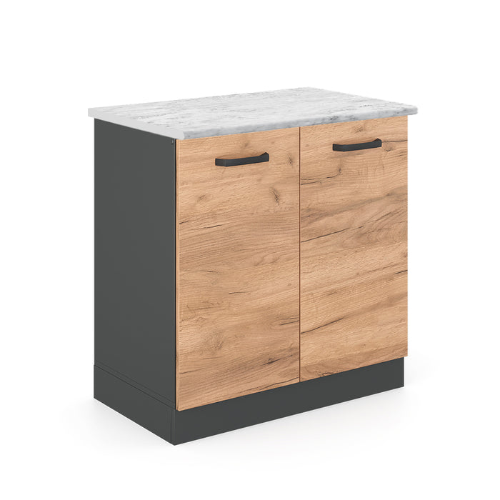 Vicco Mobile lavello cucina Quercia dorata 80 cm PL Marmo