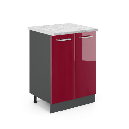 Vicco Mobiletto base cucina Rosso lucido 60 cm PL Marmo