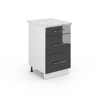 Vicco Mobili da cucina  Antracite lucido 50 cm PL Marmo