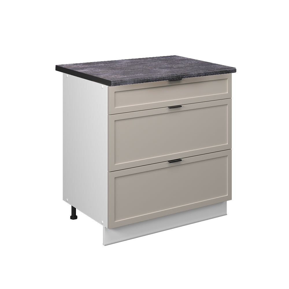 Vicco Mobiletto base per cucina GrigioBeige 80 cm con 3 cassetti, PL Antracite