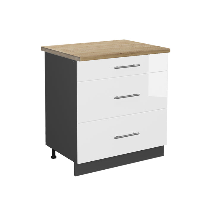 Vicco Mobile lavello cucina Verde-oro Country House 80 cm con ripiano, PL Antracite