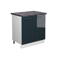 Vicco Armadi da cucina  Blu scuro lucido 80 cm con ripiano, PL Antracite