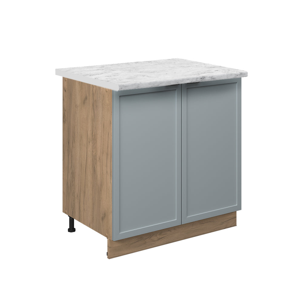 Vicco Mobiletto base cucina Blu-grigio chiaro 80 cm con ripiano, PL Marmo