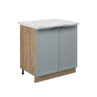 Vicco Mobiletto base cucina Blu-grigio chiaro 80 cm con ripiano, PL Marmo