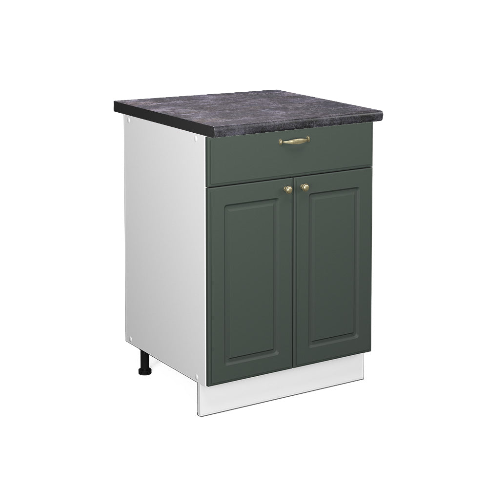 Vicco Mobiletto base per cucina Verde-oro Country House 60 cm con cassetto, PL Antracite