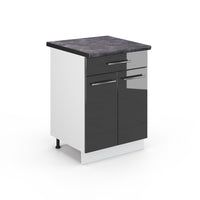 Vicco Mobiletto base per cucina Antracite lucido 60 cm con cassetto, PL Antracite