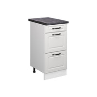 Vicco Mobiletto base per cucina Bianco casa di campagna 40 cm con cassetti, PL Antracite