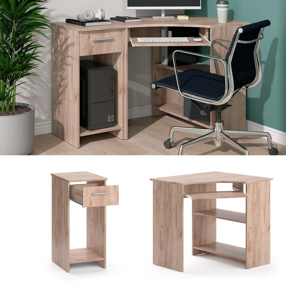 Vicco Scrivania angolare Sonoma 83 x 76 cm Set con armadio PC