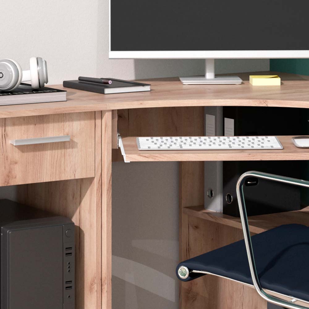 Vicco Scrivania angolare Sonoma 83 x 76 cm Set con armadio PC