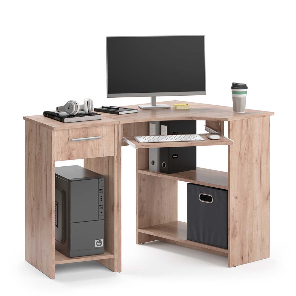 Vicco Scrivania angolare Sonoma 83 x 76 cm Set con armadio PC