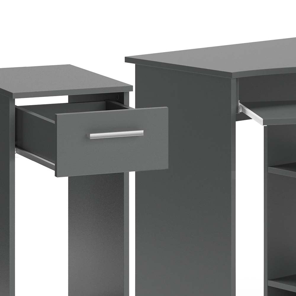 Vicco Scrivania angolare Antracite 83 x 76 cm Set con armadio PC
