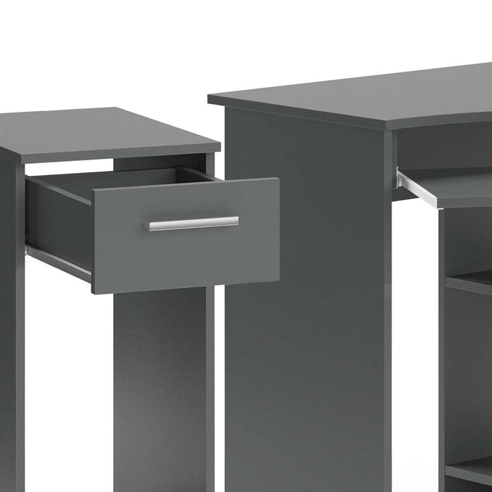 Vicco Scrivania angolare Antracite 83 x 76 cm Set con armadio PC