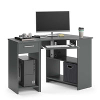 Vicco Scrivania angolare Antracite 83 x 76 cm Set con armadio PC