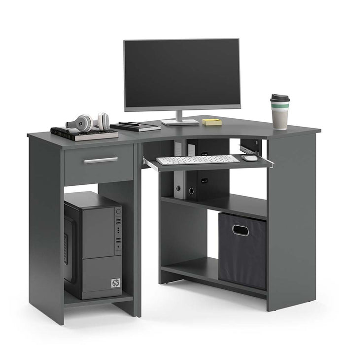 Vicco Scrivania angolare Antracite 83 x 76 cm Set con armadio PC