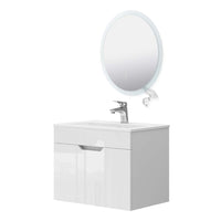 Vicco Set di mobili da bagno Bianco 3 parti, base 60 cm, specchio a led