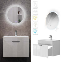 Vicco Set di mobili da bagno Bianco 3 parti, base 60 cm, specchio a led