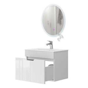 Vicco Set di mobili da bagno Bianco 3 parti, base 60 cm, specchio a led