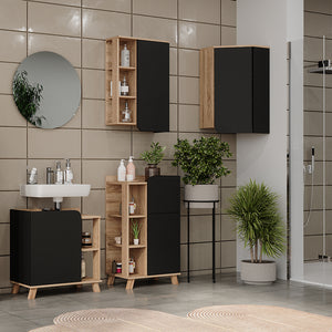 Vicco Mobiletto da bagno Antracite 50 x 75 cm con porta e vani aperti
