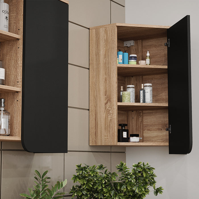 Vicco Mobiletto da bagno Antracite 50 x 75 cm con porta e vani aperti