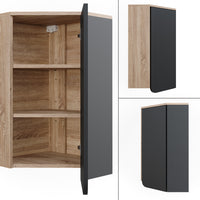 Vicco Mobiletto da bagno Antracite 50 x 75 cm con porta e vani aperti