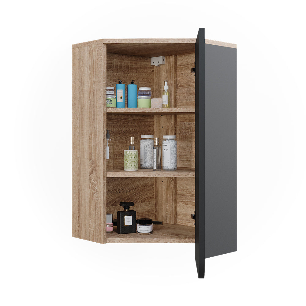 Vicco Mobiletto da bagno Antracite 50 x 75 cm con porta e vani aperti