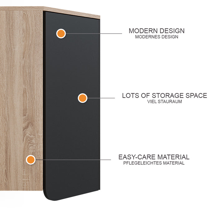 Vicco Mobiletto da bagno Antracite 50 x 75 cm con porta e vani aperti