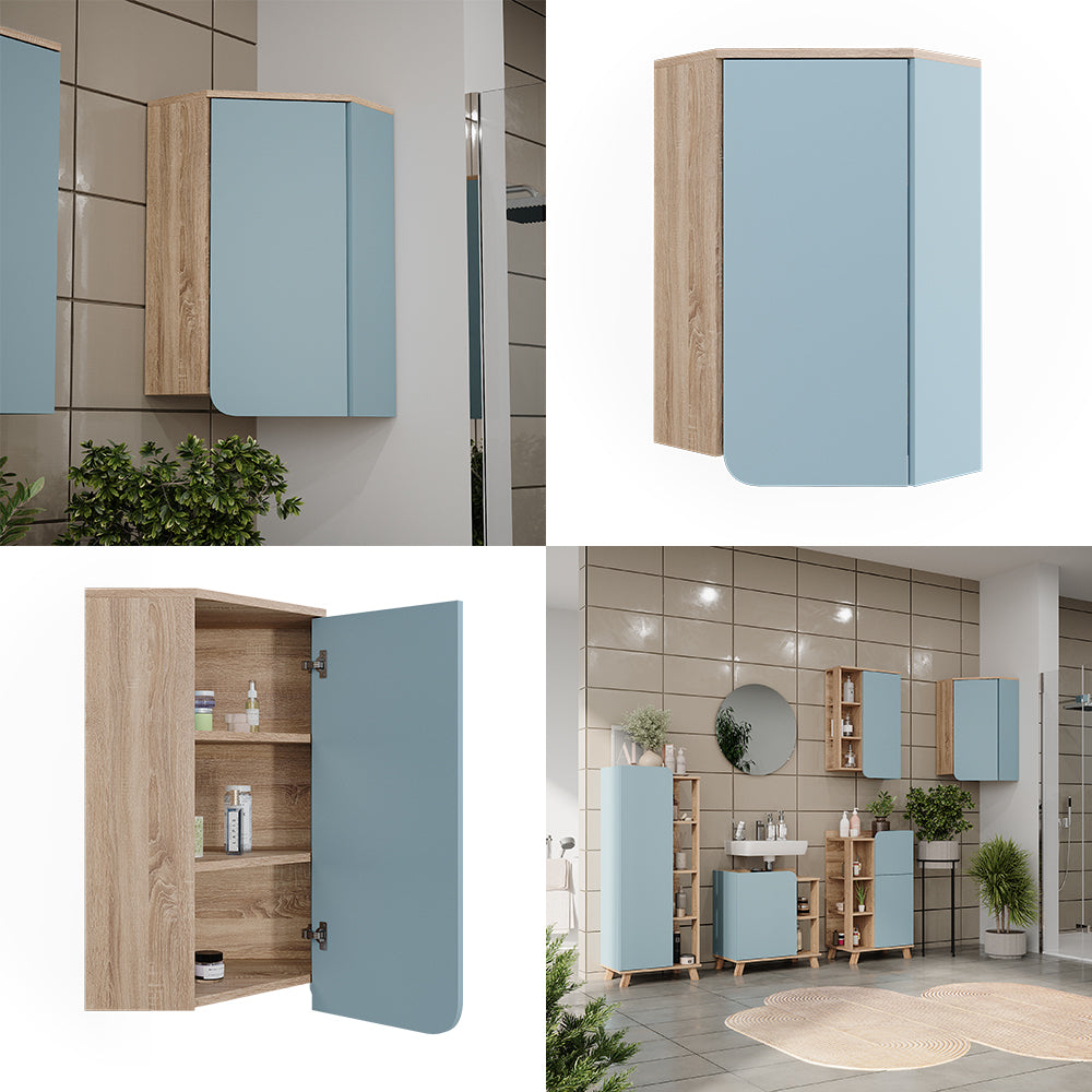 Vicco Mobile da bagno Grigio-blu 42.4 x 75 cm con porta e vani aperti