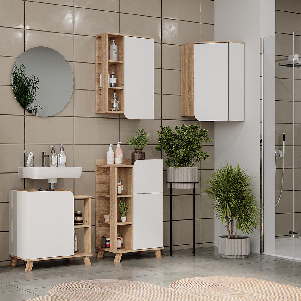 Vicco Pensile angolare Sonoma/Bianco 42.4 x 75 cm