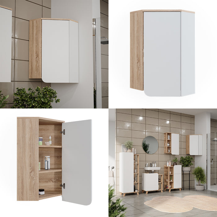 Vicco Pensile angolare Sonoma/Bianco 42.4 x 75 cm