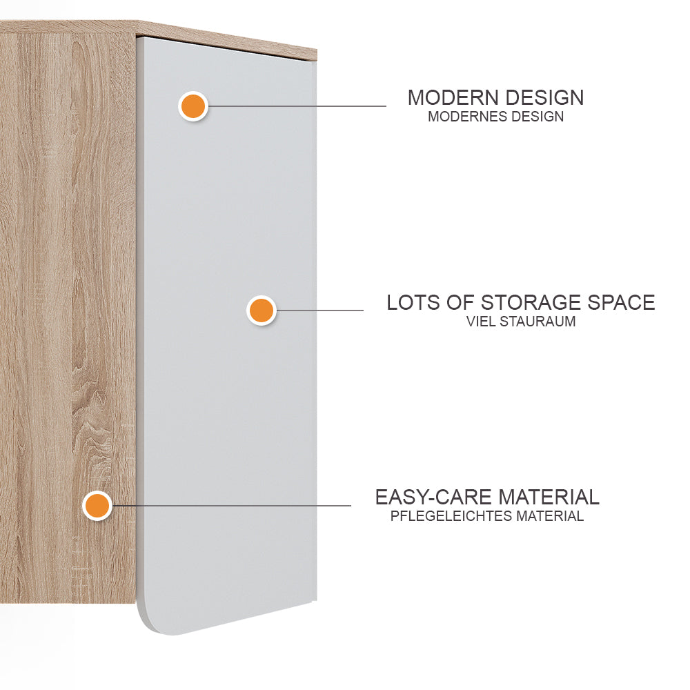 Vicco Pensile angolare Sonoma/Bianco 42.4 x 75 cm