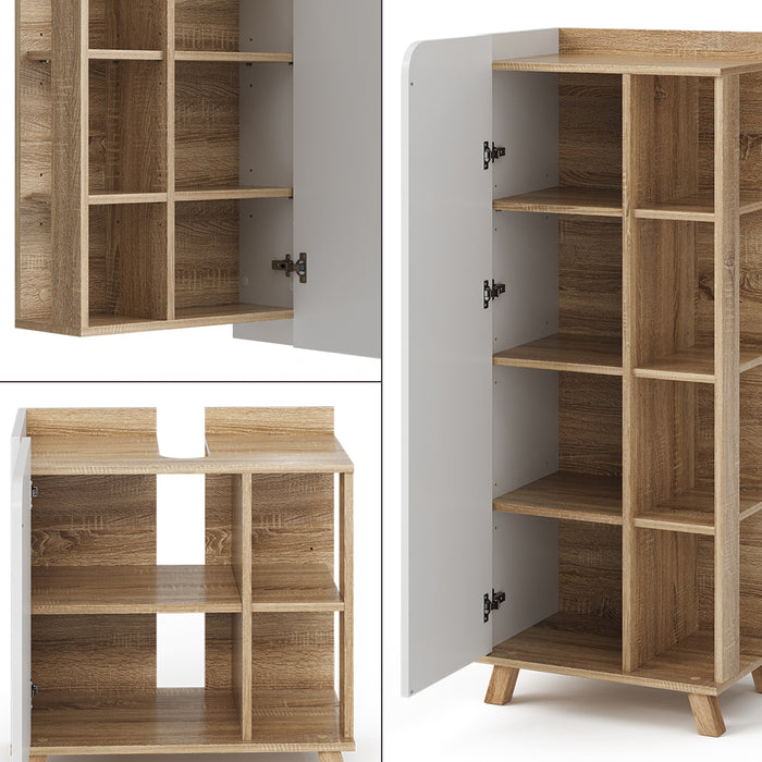 Vicco Set di mobili da bagno Sonoma/Bianco 5 parti