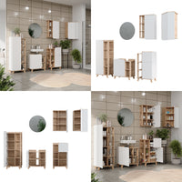 Vicco Set di mobili da bagno Sonoma/Bianco 5 parti