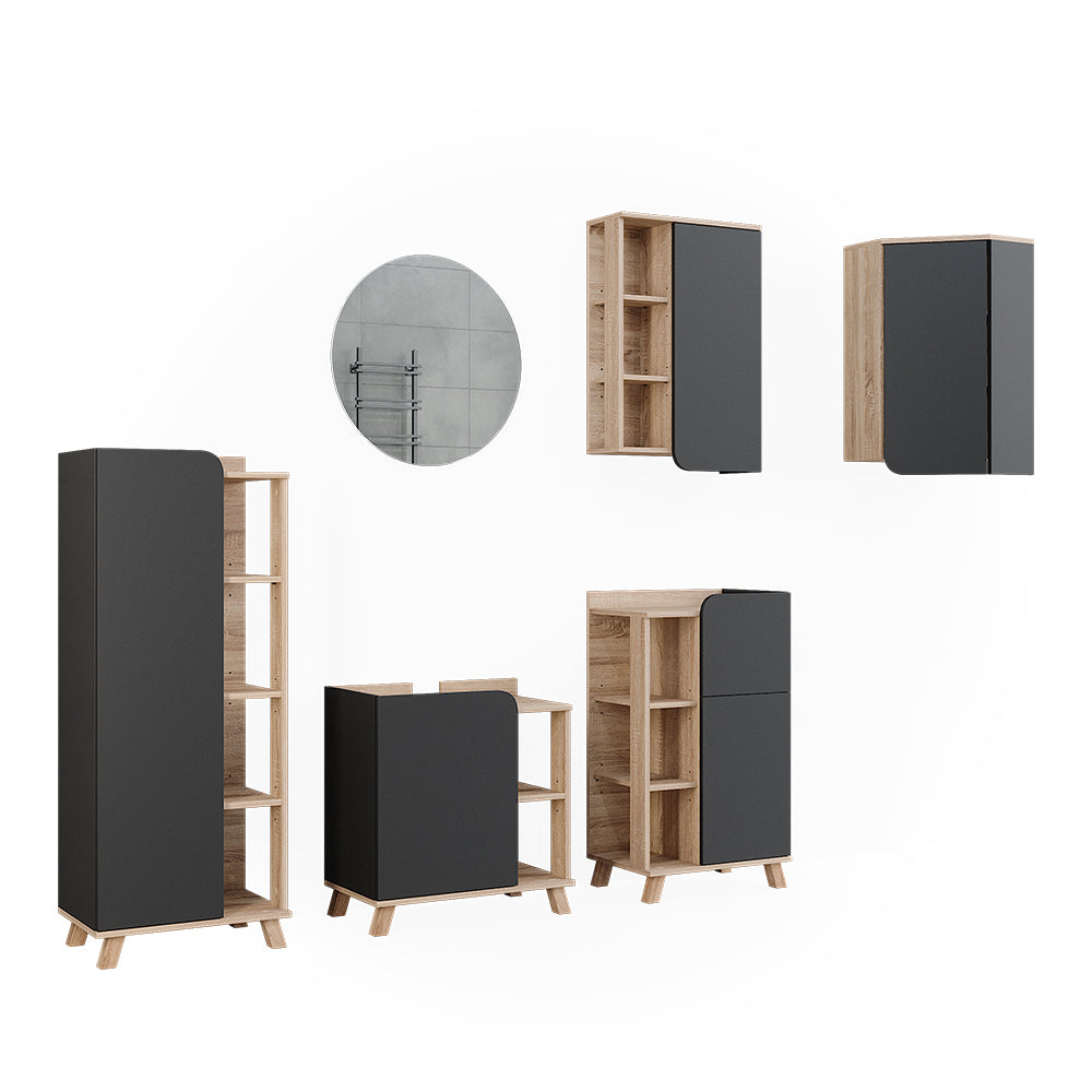 Vicco Set di mobili da bagno Sonoma 5 parti