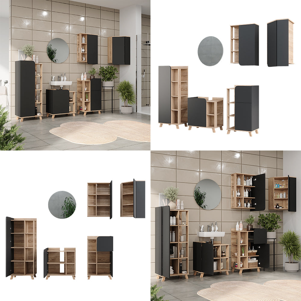 Vicco Set di mobili da bagno Sonoma 5 parti