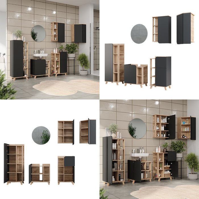 Vicco Set di mobili da bagno Sonoma 5 parti