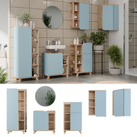 Vicco Set di mobili da bagno Grigio-blu 5 parti