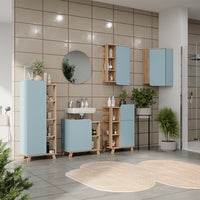 Vicco Set di mobili da bagno Grigio-blu 5 parti