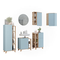 Vicco Set di mobili da bagno Grigio-blu 5 parti