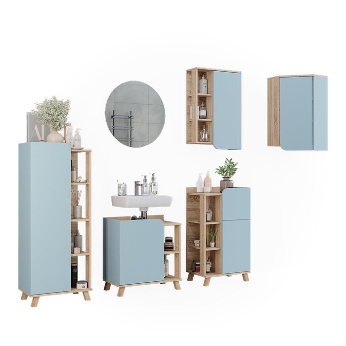 Vicco Set di mobili da bagno Grigio-blu 5 parti