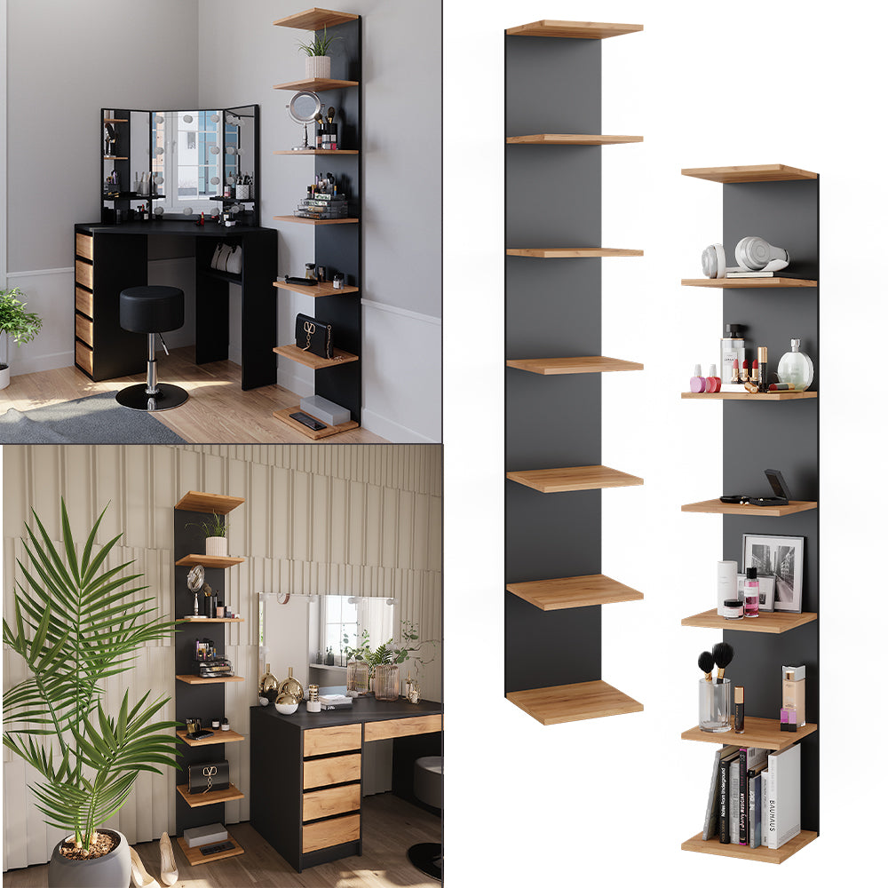 Vicco Scaffale a muro Antracite 30 x 190 cm