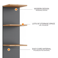 Vicco Scaffale a muro Antracite 30 x 190 cm