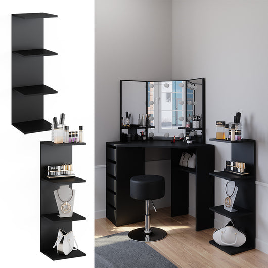 Vicco Scaffale a muro Nero 30 x 95 cm