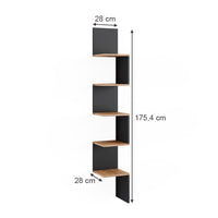 Vicco Libreria angolare da terra Antracite 28 x 175.4 cm Set di 2