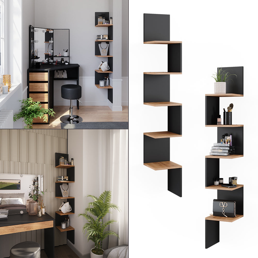 Vicco Scaffale ad angolo Antracite 28 x 175.4 cm con 5 scomparti